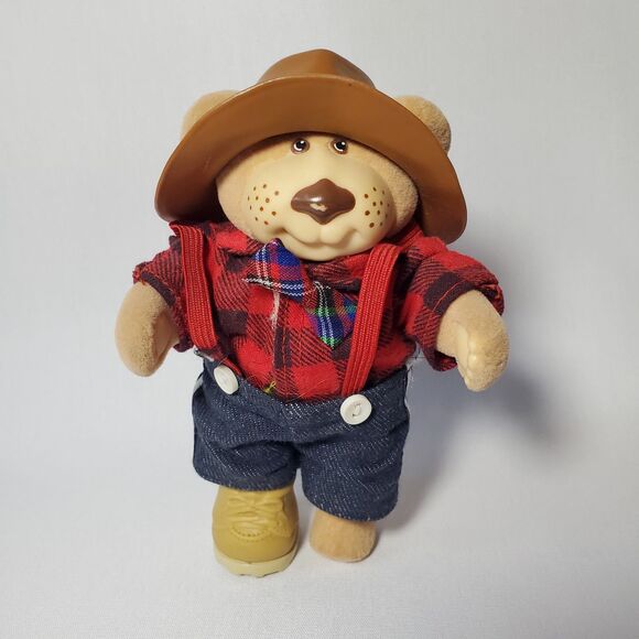 Furskin Teddy Bear Farrel Vintage 1980 Xavier Roberts Flocked Animal Figurine - Picture 5 of 6
